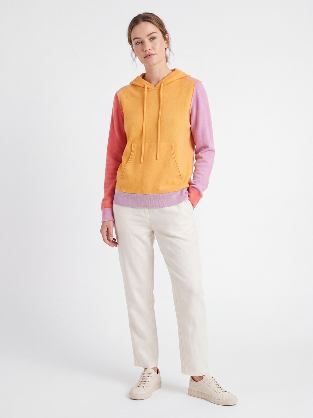 Collaboration Kayla Colorblocked Cashmere Hoodie
